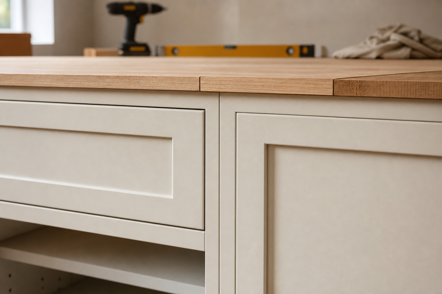 Cabinet fitting detail for kitchen installation timescale guide